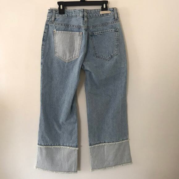 New! ei8ht Dreams Blue Women's High-waisted  Wide-leg Crop Jeans Size26 - Picture 2 of 6